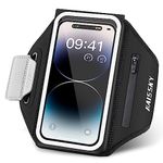 Running Armband with Zipper Pocket, Sports Phone Armband for iPhone 14 Pro Max/14 Pro/13 Pro/12/12 Pro/ 11/XS/XR Phone Holder for Running with Anti-Fall Buckle for Phones Up to 6.8"