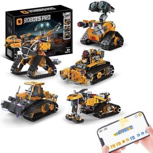 488pcs 5 in1 Robot Building Kit with Remote Control, Technic Coding Robotic Toys for Kids, Buildable Models with 488 Pieces, STEM Gifts for Boys Age 8-13,