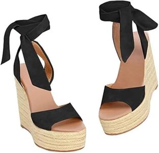 Liyuandian Womens Open Toe Tie Lace Up Espadrille Platform Wedges Sandals Ankle Strap Slingback Dress Shoes