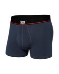 Saxx Men’s Underwear - Non-Stop Stretch Cotton Trunk with Built-in Pouch Support and Fly – Soft, Breathable and Moisture Wicking, Deep Navy, Large