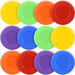 RoundFunny 12 Pcs Assorted Spectrum Hockey Puck Ice Hockey Pucks Regulation Practicing Training Pucks Classic Official Street Hockey Puck Balls for Indoor and Outdoor Gift