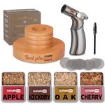 Cocktail Smoker Kit with Torch, Old Fashioned Smoker Kit for Bourbon Whiskey Drink, Smoker Infuser Kit with 4 Flavors Wood Chips, Birthday Father's Day Gifts for Husband, Men, Dad (No Butane)