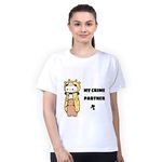 BUBU DUDU | GOMA Peach | Milk Bear | Plush Panda | Valentine Day | Cute Couple Unisex Cotton Tshirt - My Crime Partner (36, Female Design 1Pc)