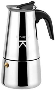 KenBerry Cafe Zest Stainless Steel Stovetop Coffee Percolator | South Indian Kaapi Maker | Moka Pot Espresso Maker | Mocha Pot Authentic Coffee Brewer- 6 Cups,Silver