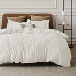 Bedsure Ivory Duvet Cover Full Size - Soft Double Brushed Duvet Cover for Kids with Zipper Closure, 3 Pieces, Includes 1 Duvet Cover (80"x90") & 2 Pillow Shams, NO Comforter