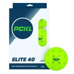 PCKL Elite 40 Pickleball Balls | Tournament and Competition Ball | 4 Pack of Balls | 50 Pack | 100 Bulk Pack | USA Pickleball Approved (12 Pack, Neon Green)
