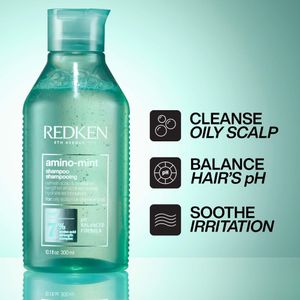 Redken Scalp Relief Shampoo – Amino Mint, Soothing for Oily Hair, 300ml