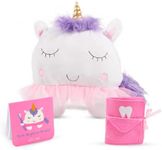 Tickle & Main 3-Piece Unicorn Tooth Fairy Pillow for Girls Gifts Kit, Includes Pillow with Pocket, Dear Tooth Fairy Notepad & Keepsake Photo Pouch, Age 5-10 Years Old