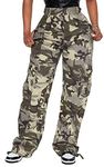 BEJONS Women’s Relaxed Fit All Day High Waist Cargo Pants, 01#-green Camo, Small