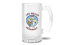 Breaking Bad Los Pollos Hermanos Pint Glass Mug Frosted Transparent Stein | Novelty Mug for Beer Gift 500ml