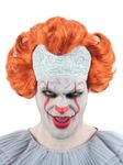 Smiffys IT Chapter Two Pennywise Wig for Adults, Latex Bald Head and Iconic Orange Wig, Officially Licensed, Ideal for Completing Matching Halloween Costume and Themed Fancy Dress