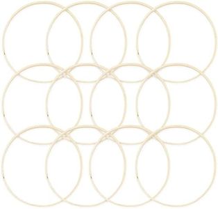 Bamboo Rings for Crafts, Macrame, and Dreamcatchers (9 in, 12 Pack)