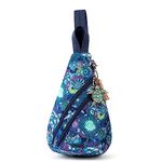 Sakroots Women's Go Sling Backpack in Nylon Eco Twill, Royal Blue Seascape, One Size