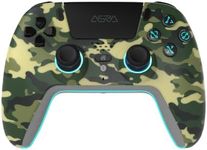 ASRVA Camo Wireless Pro Controller for PS5, Hall Effect Joystick No Drift, 2 Back Paddles, Macro, Gyro, 1000mAh, RGB, Compatible with PS5/Pro/Slim/PC/iOS/Android