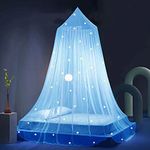 Eimilaly Stars Bed Canopy Glow in The Dark, Bed Canopy for Girls Mosquito Net, Princess Canopy for Girls Bed Room Decor, Blue