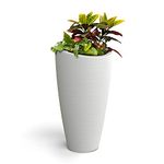 Mayne Modesto 32in Tall Planter - White - 16in L x 16in W x 32in H - 6 Gallons of Soil Capacity with False Bottom (8880-W)