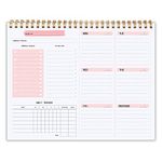 KMQOY To Do List Pad Weekly - 2022 Desk Planner Notepad Undated 52 Sheets Rip Off, 9.5" x 7.8" Checklist Productivity Organizer with Weekly Goals,Habit Tracker,PINK