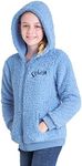 Disney Stitch Sherpa Hoodie for Girls, Zip Up Fleece Fluffy Hoodie for Kids Teens (Blue Stitch Kids, 14-15 Years)