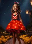 UPORPOR Light Up Mouse Costumes for Girls, Baby Girls Mouse Fancy Dress Up Clothes Kids Halloween Costume Birathday Party Mouse Carnival Cosplay Baby Polka Dot Tulle Skirt, Red