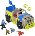 Fisher-Price Imaginext Jurassic World Dinosaur Toys Track & Transport Dino Truck Vehicle & Figure Set for Preschool Kids Ages 3+ Years