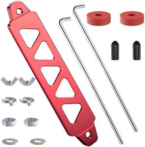 Battery Hold Down Kit, Aluminum Alloy Battery Tie Down Mount Bracket, Battery Hold Down Bracket with J Bolts, Universal 8.5" Triangular Five-Hole Car Battery Holder Kit for Car, SUV, RV