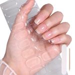 FYNDORS Semi Cured Gel Nail Strips - 20 Soft Self-Adhesive Nail Wraps - Salon-Quality Gel Nail Stickers for Manicure - Full Nail Polish Wraps