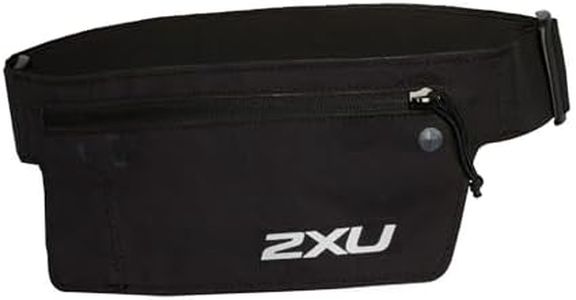 2XU Unisex Run Belt Black - Lightweight and Adjustable Fitness Waist Pack for Running, Jogging, and Outdoor Activities - Securely Holds Phone, Keys, and Essentials - One Size
