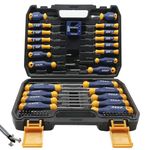 SUNHZMCKP Magnetic Screwdriver Set 66-Piece, S2- Alloy Tool Steel， Includes Slotted/Phillips/Torx Mini Precision Screwdriver, Replaceable Screwdriver Bits With Sturdy tool box