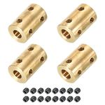 PATIKIL Shaft Coupler Connector L22 x D14 6mm to 8mm Bore Rigid Coupling Motor Shaft Joint Connector with Screw for 3D Printers 4Pack