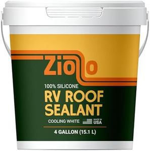 Ziollo RV Roof Sealant - Leak Repair 100% Silicone Liquid Rubber - Premium Waterproof Coating for Campers, Pop Up, Motorhomes, and Travel Trailers - Easy DIY Application - White 4 Gallon