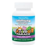 NaturesPlus Animal Parade Kids Immune Booster - Immune Support Supplement for Kids - Vitamin C, Zinc, Vitamin D, A, Herbs - Gluten Free, Vegan - 90 Chewable Tablets