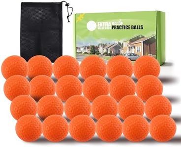 FINGER TEN Golf Practice Balls Foam Colored Value 12/24 Pack, Golf Ball Limited Flight for Indoor Outdoor Driving Range Backyard Training (24 Pack, Orange)