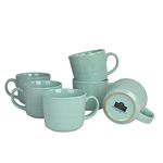 10 Strawberry Street Double Line 3.75"/12 oz Mug, Set of 6, Seafoam