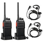 Retevis RT24 Walkie Talkie PMR446 License-free Professional Two Way Radio 16 Channels Walkie Talkies Scan TOT with USB Charger and Earpieces,Walkie Talkie Adults (Black, 1 Pair)