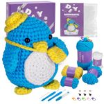 Auoinge Crochet Kit for Beginners Kids, Beginner Crochet Kit for Adults with Step-by-Step Video Tutorials, All-in-One Amigurumi Crochet Kit, Knitting Kit for Kids 8-12 Years Birthday Gift Penguin …