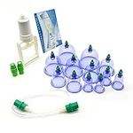 12-Cup Biomagnetic Chinese Cupping Therapy Set - Professional Chinese Acupoint Cupping Therapy Sets Suction Hijab Cupping Set with Vacuum Magnetic Pump Cellulite Cupping Massage Kit