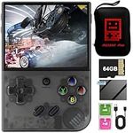 RG35XX Plus Handheld Game Console with Custom Portable Case 3.5 Inch IPS Screen Linux System Retro Games Consoles Built-in 64G TF Card 5500+ Classic Games Support HDMI and TV Output