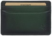 Visconti Atelier Collection Evan Leather Credit Card Holder RFID Blocking AT54 Black and Dark Green