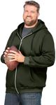 KingSize Men's Big & Tall Fleece Zip-front Hoodie Jacket, Deep Olive, X-Large Tall