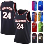 Custom Basketball Jersey Team Name Number Personalized Practice Shirt for Men Youth Kids Boys College University, S~4XL, Color#5, Large