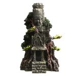 Mairuker Large Buddha Statue Aquarium Decorations, Angkor Wat Buddha Statue, Fish Tank Zen Ornament for Asain Buddhist Themed Aquarium Ornament Japanese Fish Tank Decorations