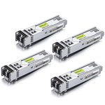 [4 Pack] 1G SFP SX LC Multimode Module 550-meter, 1000Base-SX Mini-Gbic Transceiver Compatible for Cisco GLC-SX-MMD, Meraki, Mikrotik, Netgear, Ubiquiti UniFi UF-MM-1G, D-Link,Zyxel and more