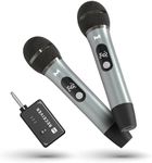 Wireless Microphones, Wireless Microphone with One-to-One Chip Connection, 40H Duration, 200 FT Distance Receiving, Semi-Metallic tube Microphone for Singing, Video Recording, YouTube, Home Party