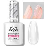BORN PRETTY 8 in 1 Nail Glue Gel Base Gel Extension Gel Kit for Acrylic Nails False Nail Tips and Gel Nail Polish,Nail Repair Treatment,Gel Base Strengthen for Nails,Slip Solution for Poly Nail Gel