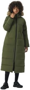 Fitouch Women's Waukee Long Down Parka | 750+ Fill Power Insulation | Maxi Jacket | Water-resistantg Puffer Coat| BalanceWarmer Ratio| Green | Size XL