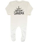 Shopagift Baby Happy Birthday Grandma Sleepsuit Romper White