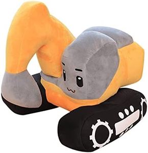 XIYUAN 11 inch Soft Excavator Stuffed Construction Toy Truck Toy Super Cute Car Plush Pillow - Soft Plush Toys for Little Boys, Girls, Babies and Toddlers - Great Gift（Yellow）