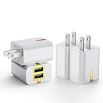 USB Wall Charger, 4 Pack 5V/2.1A Dual Port Portable USB Wall Adapter Charging Block Travel Phone Charger Plug Power Adapter Compatible iPhone X XR Xs 8 7 6,iPad,Samsung Galaxy Note 8 9 / S9 S8,Nexus Tablet and More