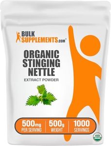 BulkSupplements.com Organic Stinging Nettle Extract - from Stinging Nettle Leaf, Nettle Supplement - Vegan & Gluten Free, 500mg per Serving, 500g (1.1 lbs) (Pack of 1)