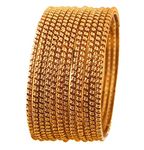 Touchstone New Golden Bangle Collection Indian Bollywood Beautiful Cut Work Designer Jewelry Bangle Bracelets. Set of 12. in Antique Gold Tone for Women.